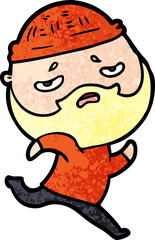 Obraz premium cartoon worried man with beard