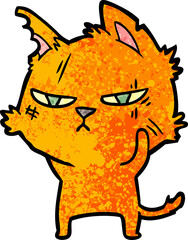 tough cartoon cat