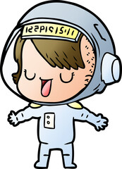 cartoon astronaut woman