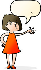 cartoon woman showing off engagement ring with speech bubble