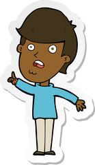 sticker of a cartoon man asking question