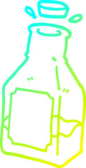 cold gradient line drawing of a cartoon drink in decanter