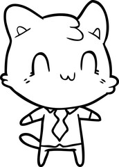 cartoon happy cat