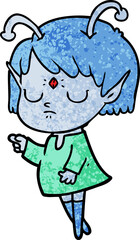 cartoon alien girl