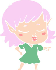 Fototapeta premium pretty flat color style cartoon elf girl