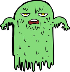 cartoon slimy ghost