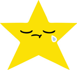 flat color retro cartoon of a gold star