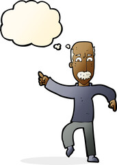 cartoon angry old man with thought bubble