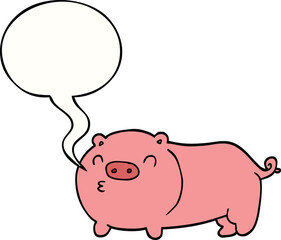 cartoon pig with speech bubble