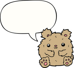 cute cartoon bear with speech bubble