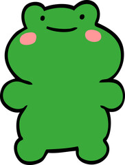 funny cartoon doodle frog
