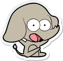 sticker of a cute cartoon elephant