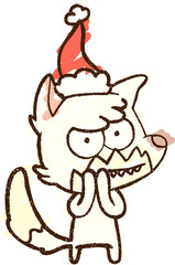 Christmas Dog Chalk Drawing