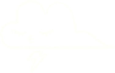 Lightning Cloud Chalk Drawing