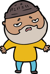 cartoon worried man with beard