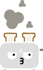 flat color retro cartoon of a of a toaster