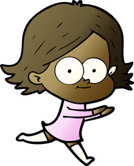 happy cartoon girl