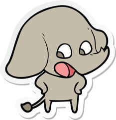 sticker of a cute cartoon elephant