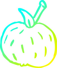 cold gradient line drawing of a cartoon organic orange