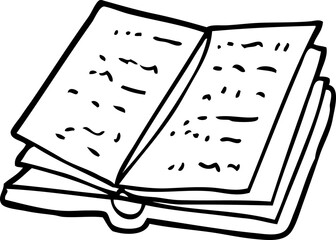 line drawing cartoon open book