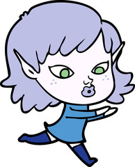 pretty cartoon elf girl