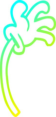 cold gradient line drawing of a cartoon hand gesture