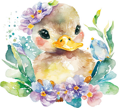Baby Duck with Spring Flowers
Hi

I get the ideas from nature. For the graphics an AI helps me. The processing of the images is done by me with a graphics program.