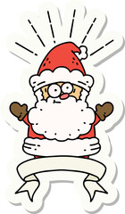 sticker of a tattoo style santa claus christmas character