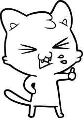cartoon cat hissing