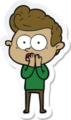 sticker of a cartoon staring man