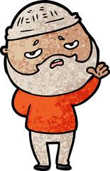 cartoon worried man with beard