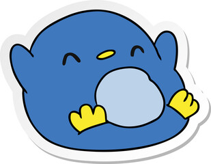 sticker cartoon illustration kawaii of a cute penguin