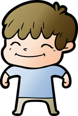 happy cartoon boy