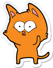 sticker of a cartoon cat