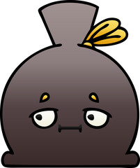 gradient shaded cartoon of a sack