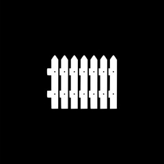 Plank fence hand drawn icon  isolated on black background 