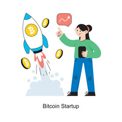 Bitcoin Startup Flat Style Design Vector illustration. Stock illustration