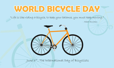 World Bicycle Day Poster Illustration