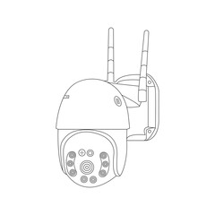 Cctv camera line icons vector image. Video surveillance camera thin line icon Vector. Security Camera Icon Vector, cc tv vector symbol