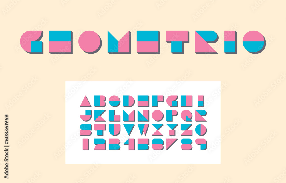 Canvas Prints retro typeface alphabet typeface and number letter a-z in capital