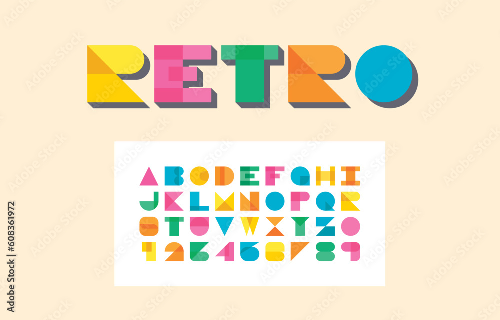 Canvas Prints retro typeface alphabet typeface and number letter a-z in capital