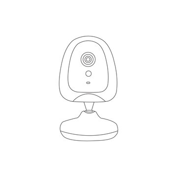Surveillance cameras cc tv linear icons vector image. Security camera vector image
