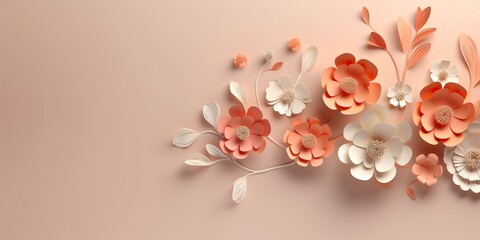 Fototapeta na wymiar AI Generated. AI Generative. 3d render flower pattern poster decoration card. Graphic Art