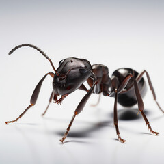 ai generated Illustration of close up of ant against  white background