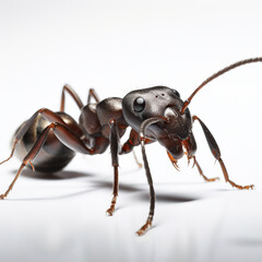 ai generated Illustration of close up of ant against  white background