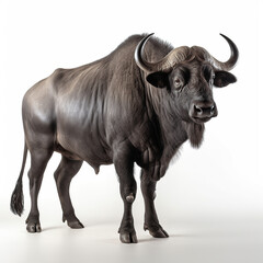 ai generated Illustration close up of buffalo against  white background