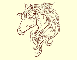 horse illustration vector for card illustration background