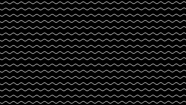Black background with white animated lines	

