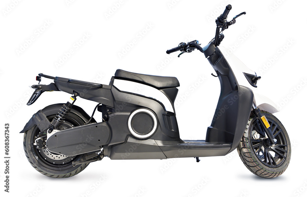 Wall mural electric motor scooter isolated white