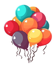 Multi colored balloons flying, celebration fun © djvstock